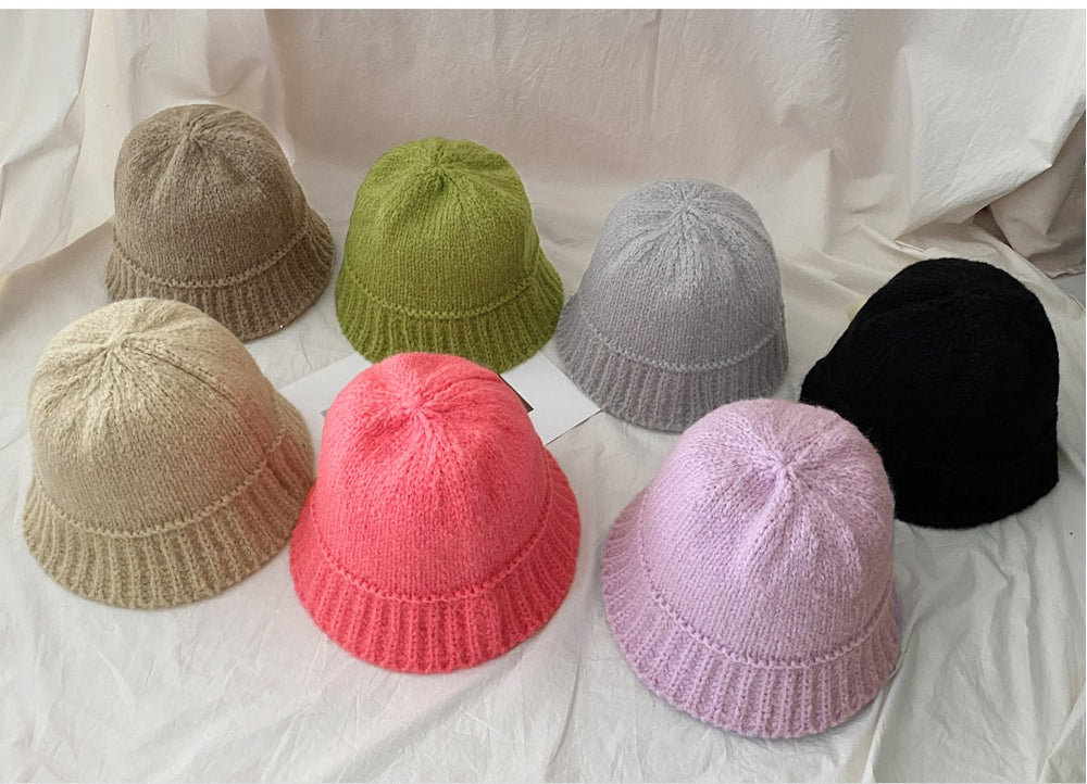 DOWN ALPACA Knit Bucket Hat