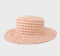 PASTEL CHECK Strap Bucket Hat for Kids